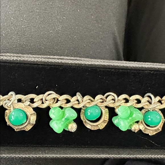 Gold and Green Charm Bracelet - Picture 2 of 2